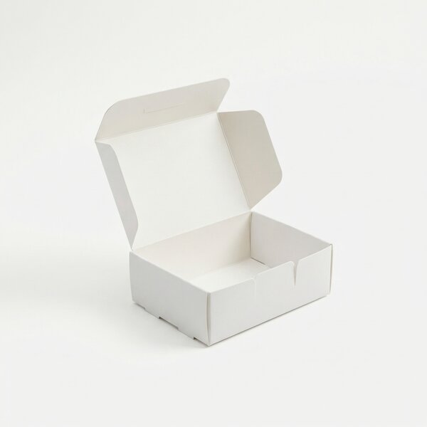 un exemple de coffret en carton blianc pliant